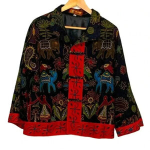 Deliniao China Black Short Jacket Fully Lined  Oriental Vibe